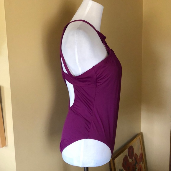 La Blanca size 12 Swimsuit Strappy Tummy Control Bathingsuit Highneck $118 NWOT - Picture 4 of 8